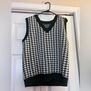Green and white sweater vest